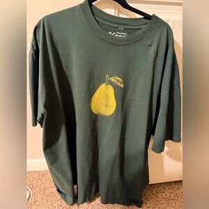 Green T-Shirt with Yellow Pear Graphic